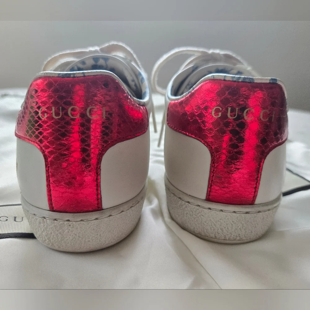 Gucci Ace 'GUCCY' SEGA Leather Sneaker Size 38 / US 8